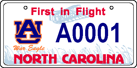 (Proposed NC Auburn License Plate Design)
